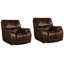 Fauteuil inclinable électrique en cuir fleur 41 po Ajhar avec repose-tête réglable et accoudoirs coussinés
