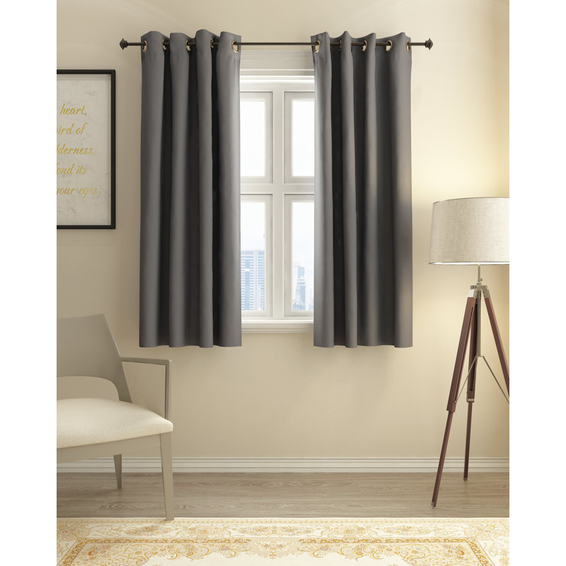 Mileti Blackout Sliding Panel Pair, 42" W x 63" L, Dark Gray