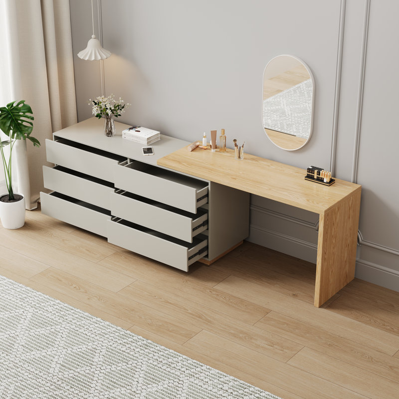 Dressing Table With 6 Storage Drawers
