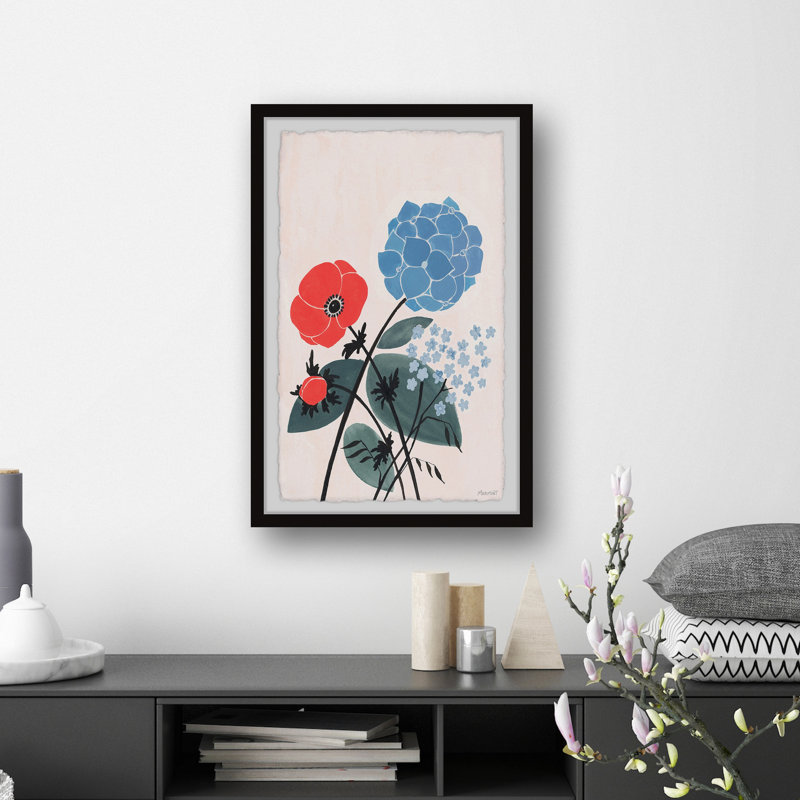 Fleurs mélangées-reproduction d’art sur papier encadrée, H 30 po x l 20 po x P 1,5 po