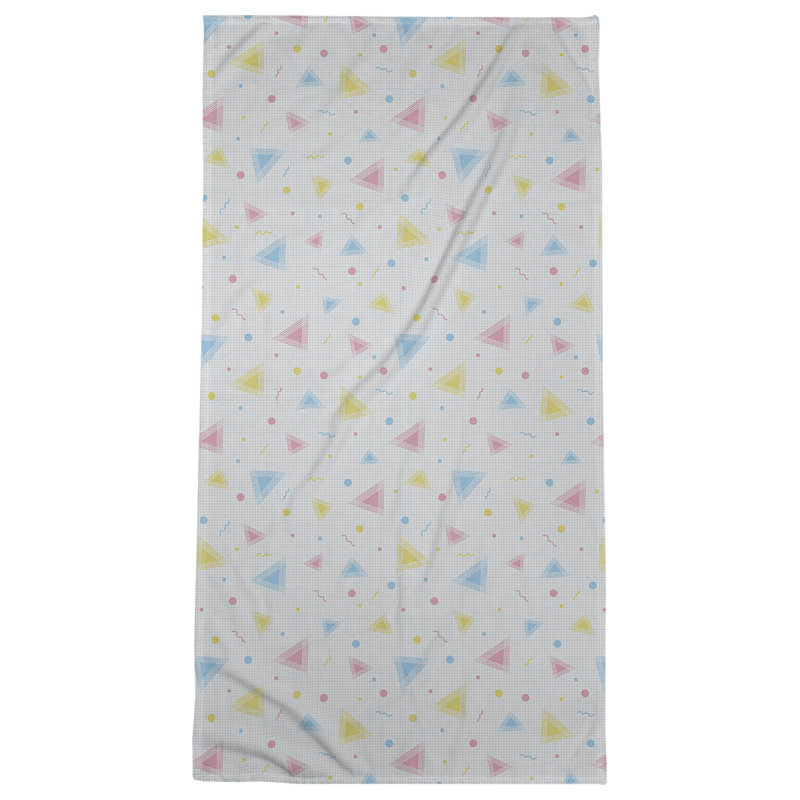 Serviette de bain rétro 90 ' ', Jaune / Rose