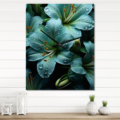 Horloge murale moderne Darylann - Hibiscus