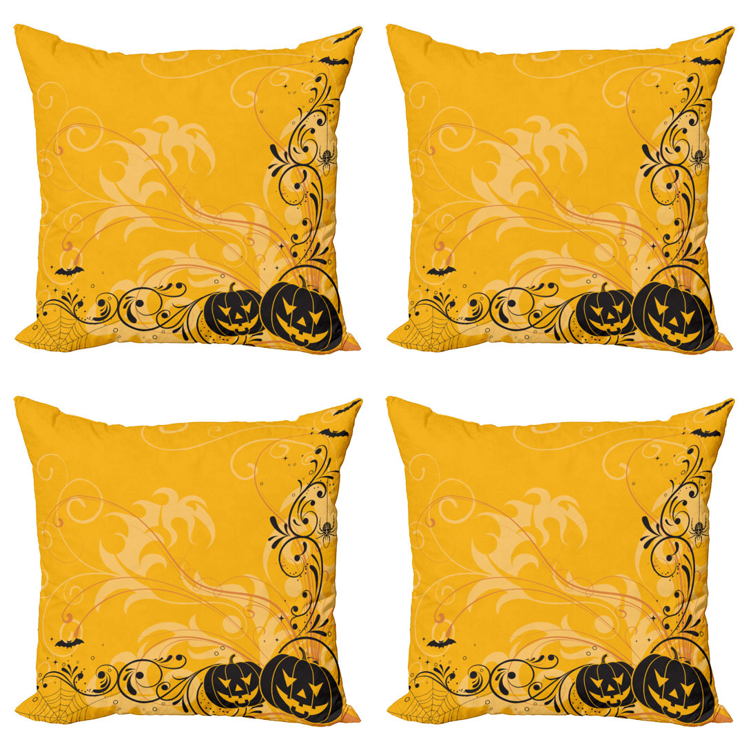 Dekokissen Kissenbezug, Kürbis-Schläger-Halloween, Orange, Orange und Schwarz