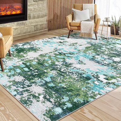 Yisselle Washable Abstract Indoor Rug