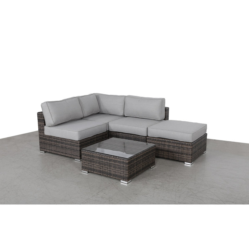 Kynan Wicker Fully Assembled 3 - Person Seating Group with Cushions