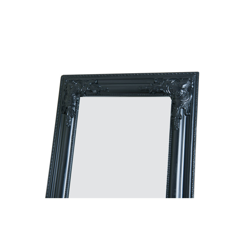 Emmalie Wood Floor Mirror, Black
