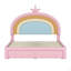 Lit double tapissier arc-en-ciel pleine grandeur, lit plateforme en velours avec tiroir de rangement, aucun sommier nécessaire-611750685