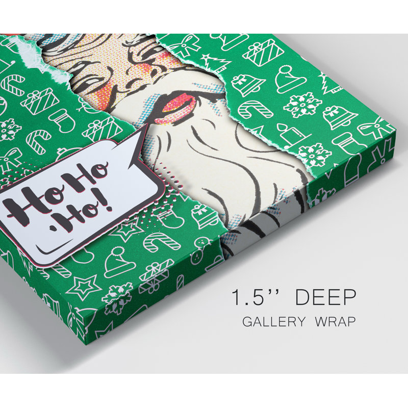 «Santa Is Coming to Town Green», impression sur toile tendue, H 32 po x l 32 po x P 1 po
