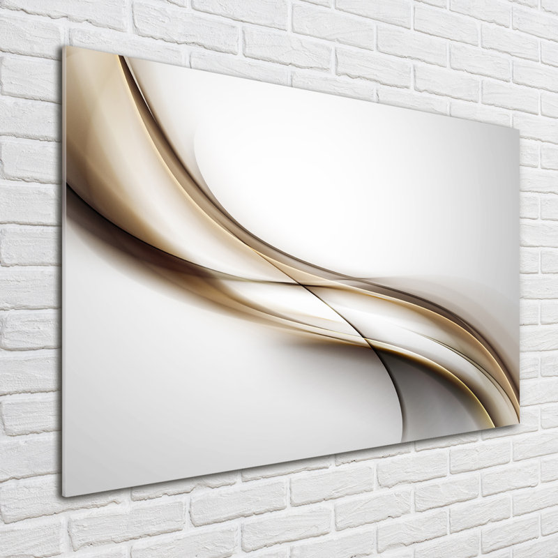 Brown Wave - No Frame Print on Glass