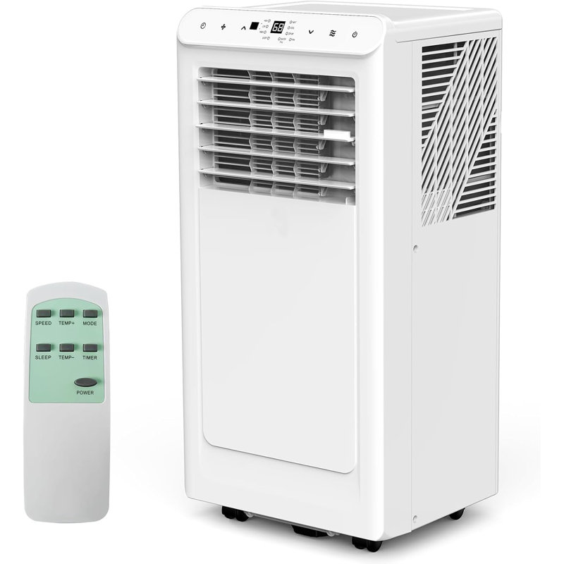 Climatiseur portatif 4 en 1 avec chauffage - 10 000 BTU de refroidissement, chauffage, ventilateur et déshumidificateur - couvre les pièces jusqu'à 450 pieds carrés - silencieux, écoénergétique, à distance, minuterie, filtre lavable