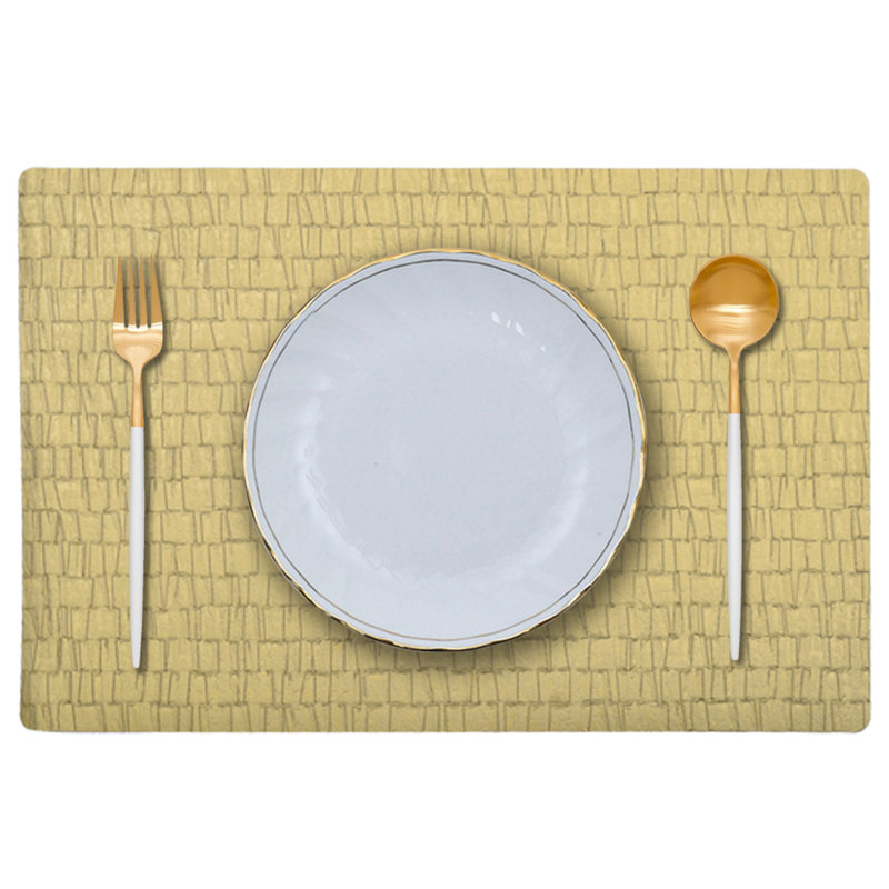 Ensemble de napperons élégants rectangulaires en PVC avec résistance à la chaleur pour une table de salle à manger élégante et un décor de Noël