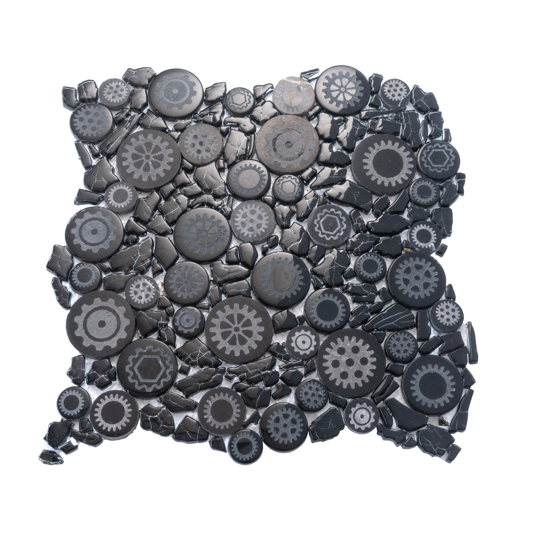 12" x 12" Glass Metal Look Mosaic Wall Tile Apollo Tile 