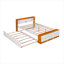 Lit plateforme double avec lit gigogne, tête et pied de lit avec rangement, conception de chargement USB-1387346248