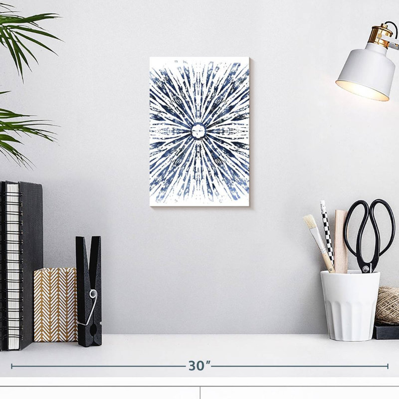 Motif à encre indigo Avery I, H 12 po x l 8 po