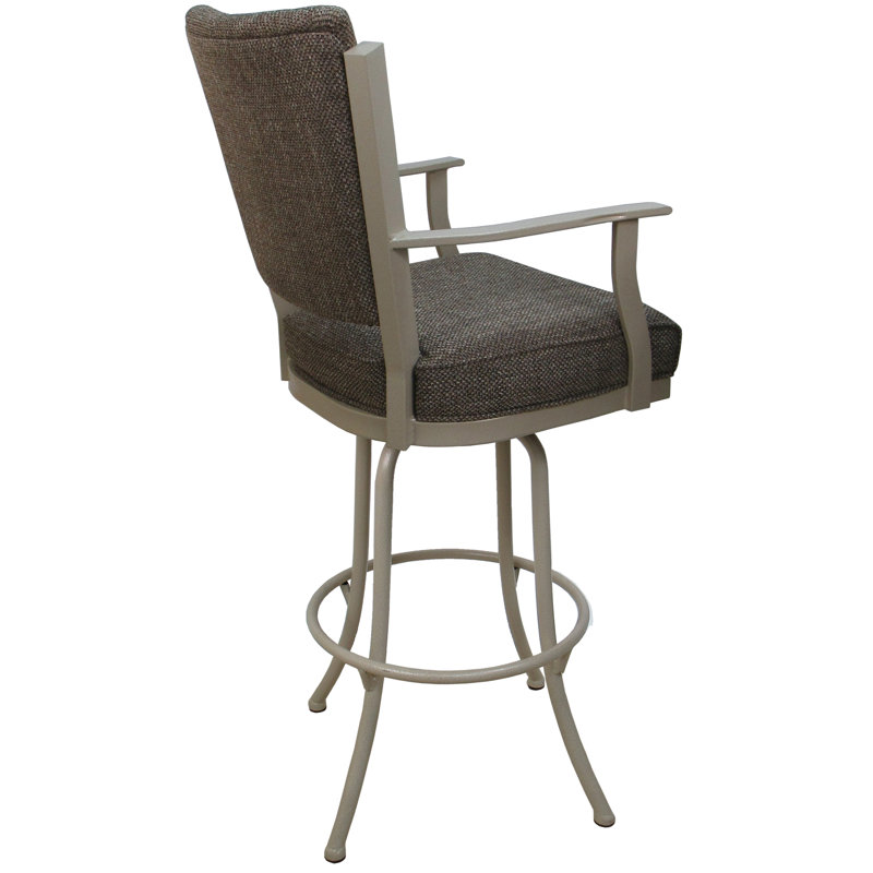 Très grand tabouret pivotant en métal Varges, Plumley cacao, Beige
