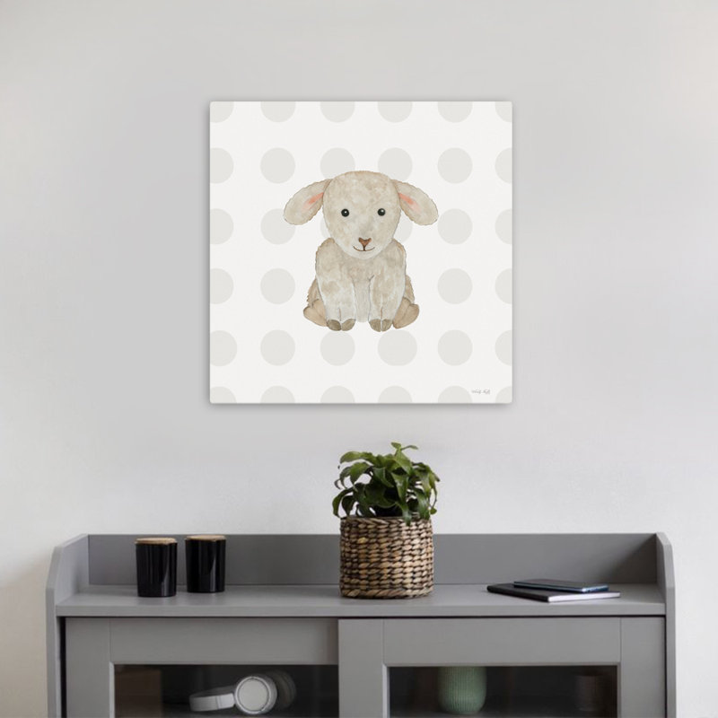 Bébé agneau, art contemporain, H 18 po x l 18 po