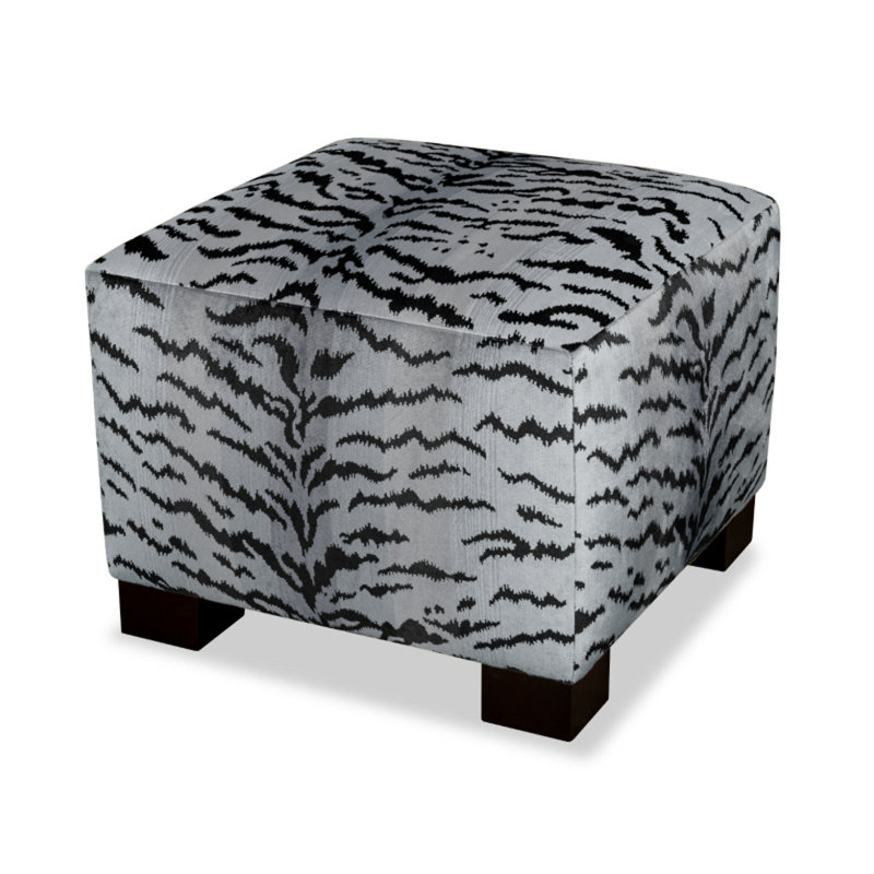 Tigre Max Square Ottoman - Viscose, Silver