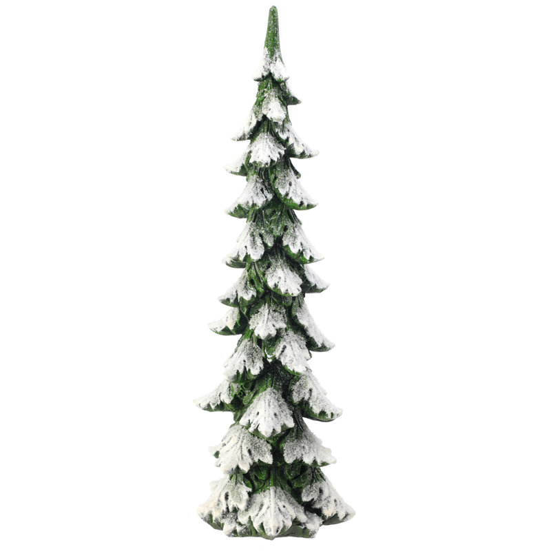 Arbre de neige givré en résine, H 19,69 po x l 5,91 po x P 5,91 po