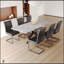 Ensemble de table de salle à manger extensible pour 6 à 8 personnes, chaises rembourrées en forme de C, grande surface, pieds en métal, design moderne-1378803148-1378803136-1378803149