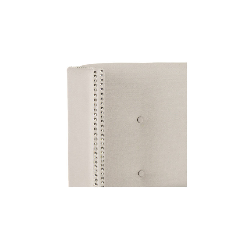 Burch Upholstered Headboard, Linen Taupe, Twin