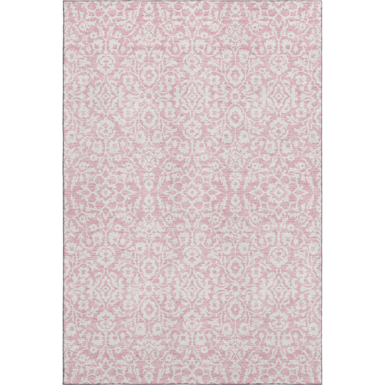 Premium Machine Washable Prisco Pink Rug