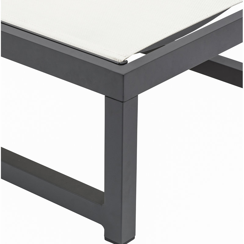 Chaise longue inclinable Bupleurum Matterson, Crème, crème, Gris