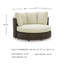 Chaise longue pivotante avec coussin Kimora