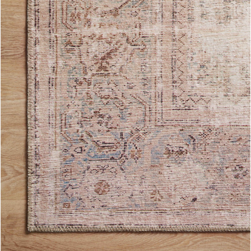 Tapis oriental océan / sable Georgie, Carré 1 pi 6 po