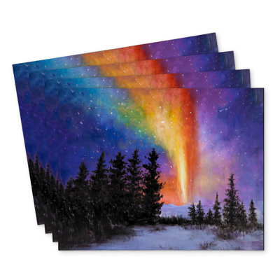 Aurora Borealis Forest Polyester Masvingo Set of 4 - Home Decor