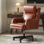 Chaise de bureau inclinable et pivotante en cuir véritable Heeg-379113578