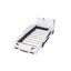 Lit plateforme simple en forme de voiture de course avec roues, blanc
