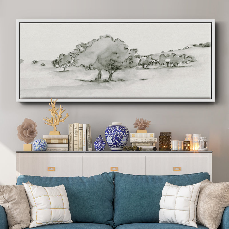 Scénario Scribble II encadré sur toile, H 12 po x l 30 po x P 1,5 po, Blanc