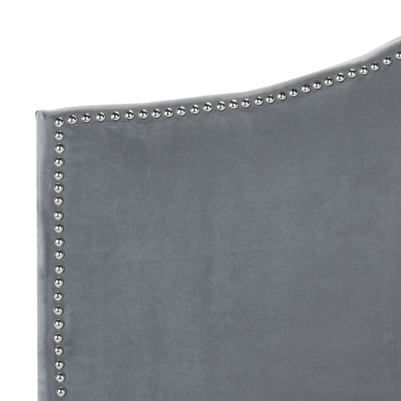 Upholstered Panel Headboard, Full, Velvet Gray