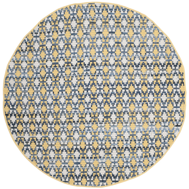 Tapis en coton tissé à la main Aitken, Rond 4 pi