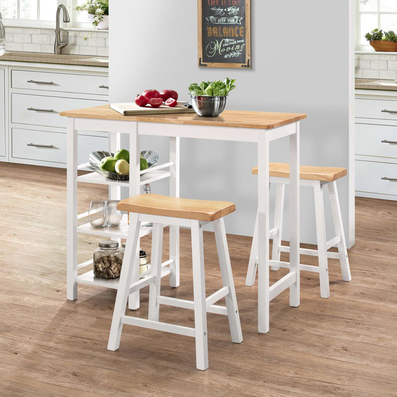 Stephenson 2 - Person Dining Set, White/Oak