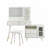 Adjustable Makeup Vanity Desk with High-Definition Mirror, Multiple Lighting Modes, and Built-in Power Outlets for Organized Beauty Routines