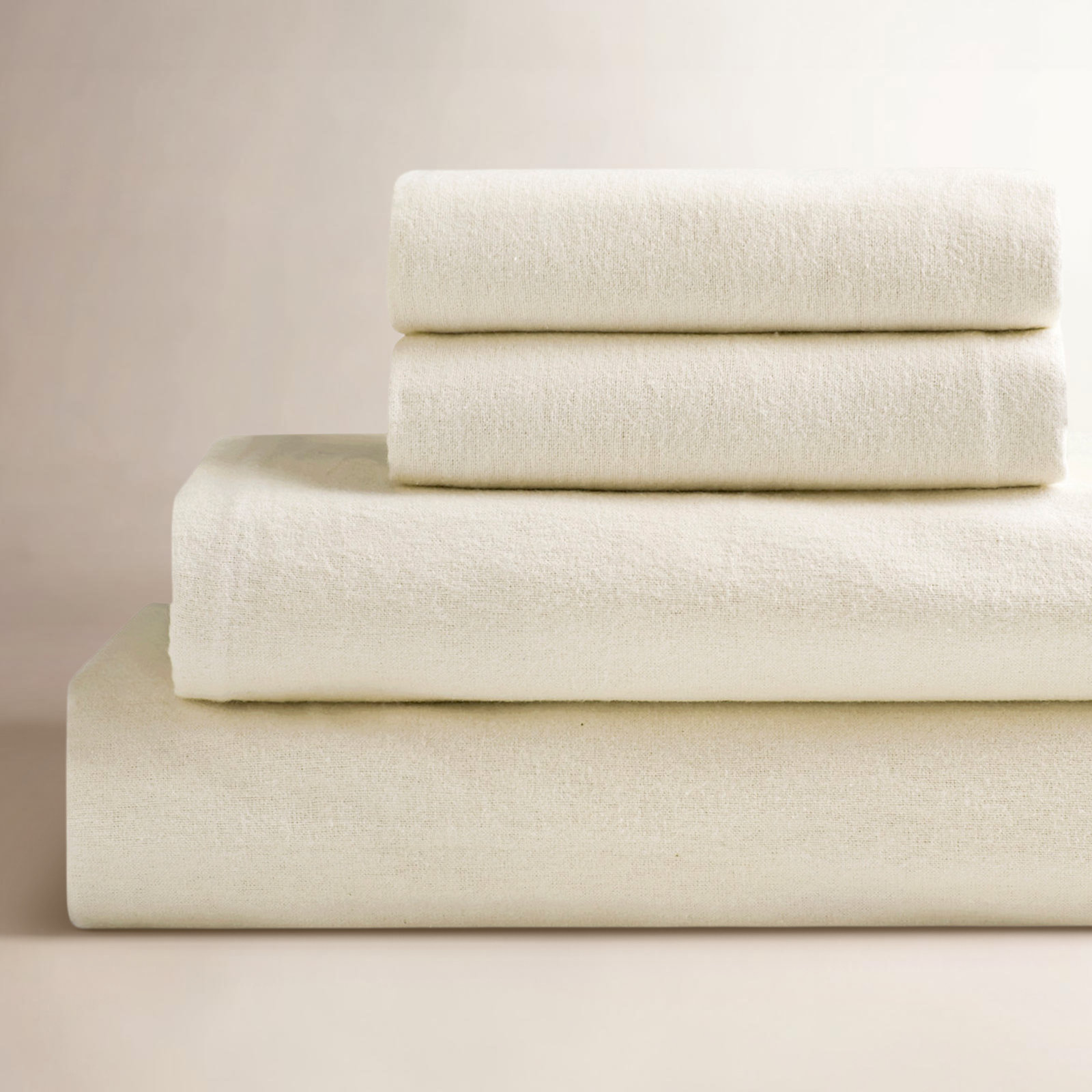 Evaline Flannel Sheet Set, Full, Cream