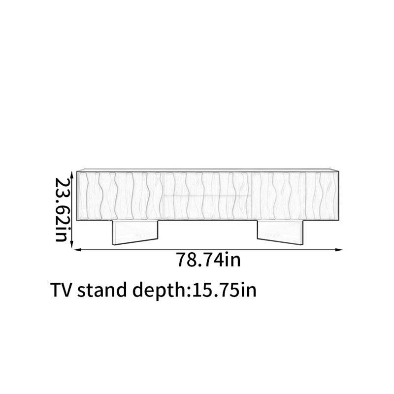 Meuble télé en bois massif de style médiéval, 78.74"