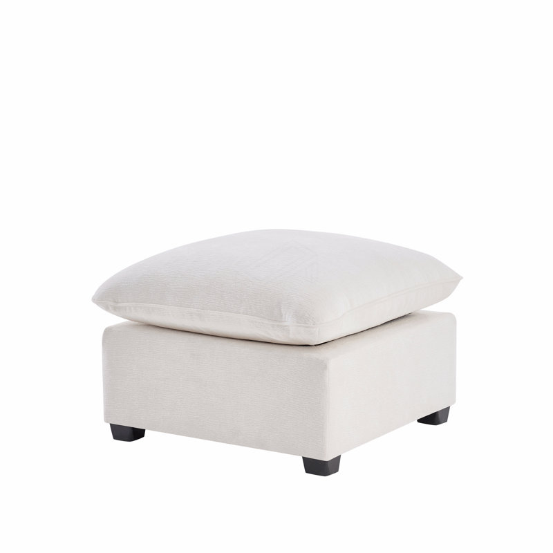 Module de repose-pieds pour canapé modulaire modulaire, assise large, chenille, Blanc