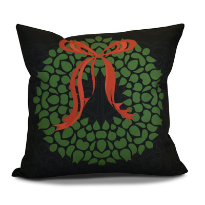 Holiday Wishes Outdoor Reversible Throw Pillow