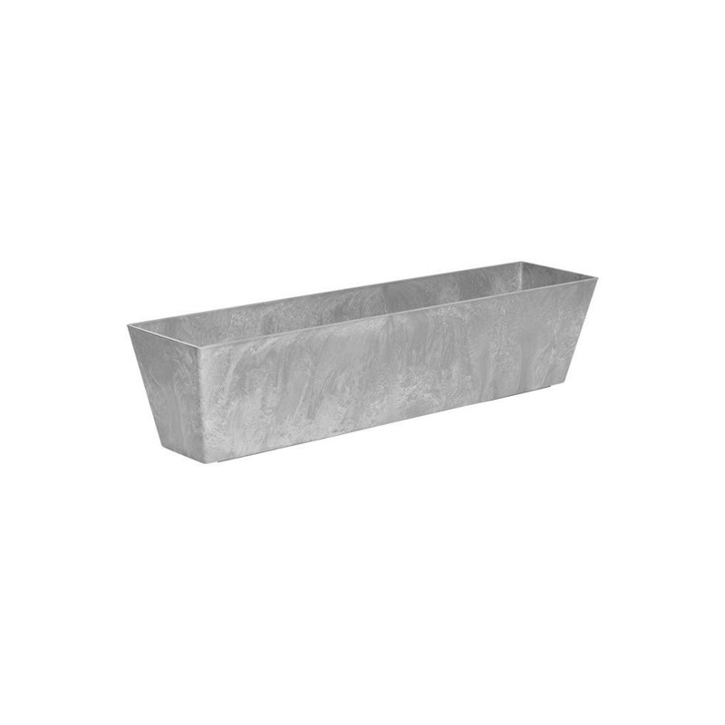 Boîte à fleurs en résine pour fenêtre à arrosage automatique Wendover, Gris, H 6,75 po x l 29 po x P 6,75 po