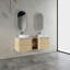 Meuble-lavabo mural 60 po avec lavabo d'art en céramique et 1 tablette de rangement, porte à fermeture en douceur, emballage KD, contreplaqué-276840317