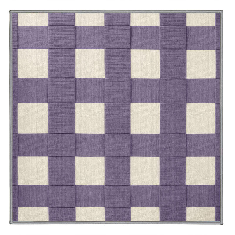 Tapis mauve lavable à la machine, Carré 8 pi