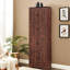 Armoire de rangement 8 portes à 4 tablettes en noyer - idéale pour organiser des pièces avec 8 portes et 4 tablettes pour transformer votre garde-manger
