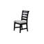 Chaises de salle à manger modernes de 2, siège rembourré noir, structure de dossier, chaises en bois d'hévéa 2 pièces, caractéristique,