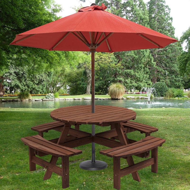 Table de pique-nique en bois pour 8 personnes
