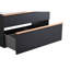 Meuble-lavabo mural noir de 36 pouces avec lavabo en acrylique intégré, 2 tiroirs à fermeture en douceur, armoire flottante moderne pré-assemblée, poignées en bois massif bicolore, rangement intégré, peau