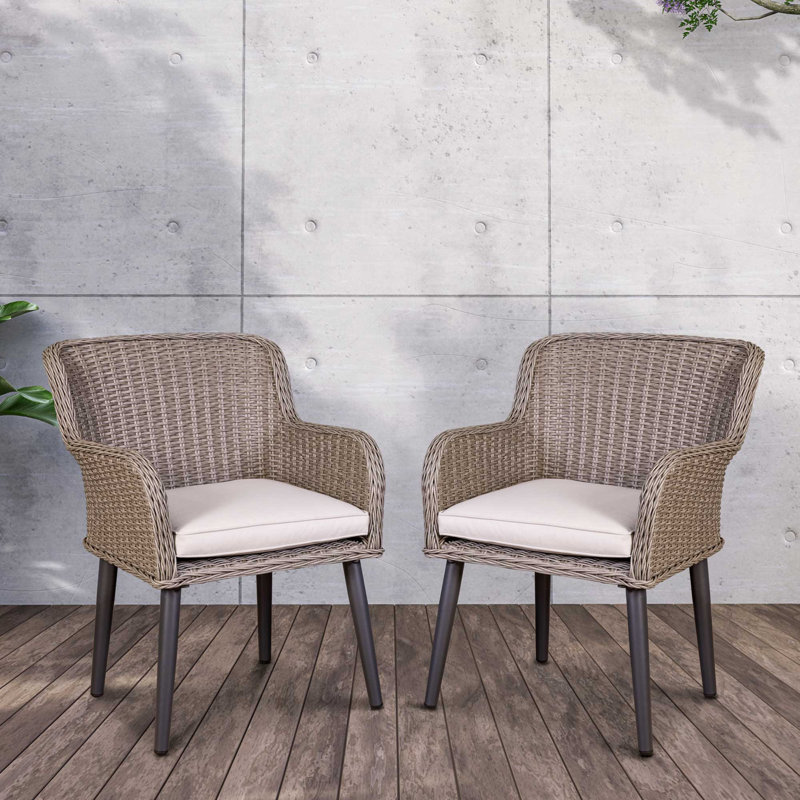Dejun Patio Dining Side Chair with Cushion