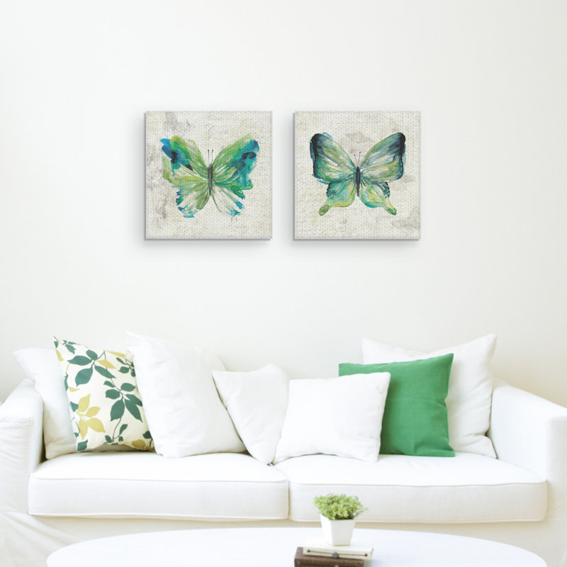 «Butterfly S croquis I & II» par Carol Robinson, ensemble de 2 reproductions sur toile, H 16 po x l 16 po x P 2 po