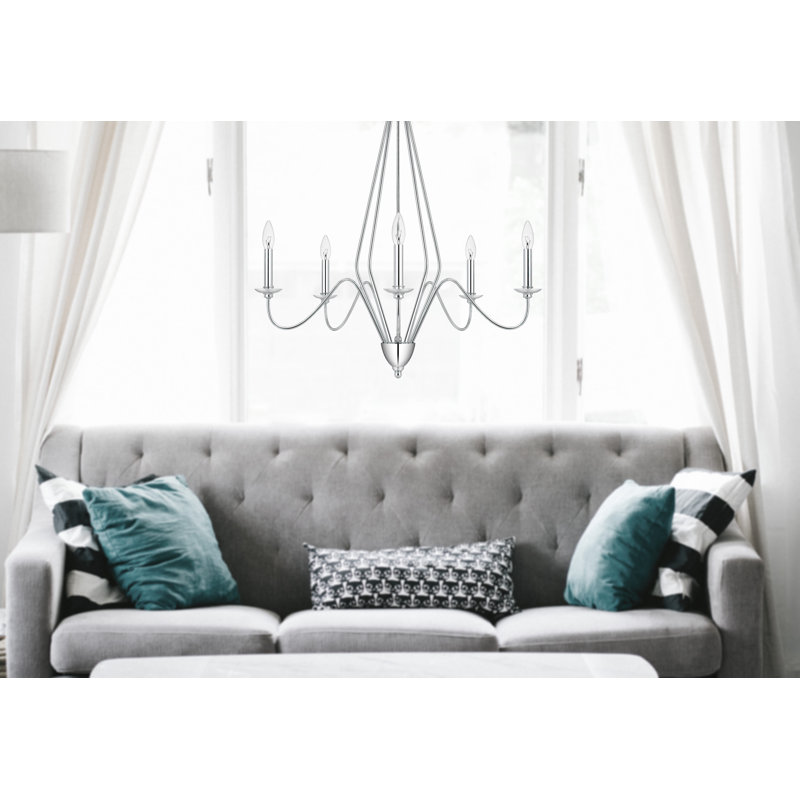 Lustre Wehy avec auvent, métal chromé, conception candélabre